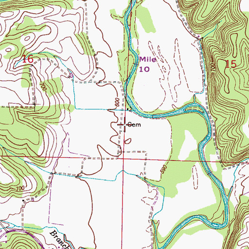 Topographic Map of Elledge Cemetery, AL