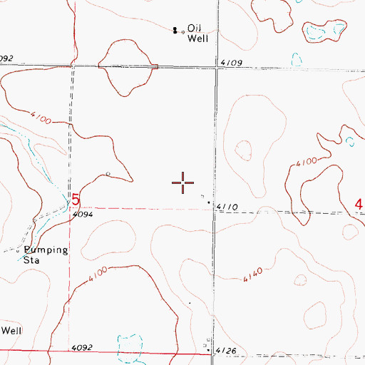 Topographic Map of 35N05W05AD__01 Well, MT
