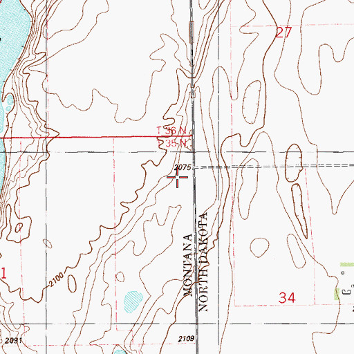 Topographic Map of 35N58E01AADA01 Well, MT