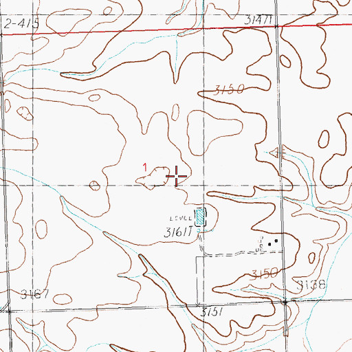 Topographic Map of 35N23E01DBDD01 Well, MT