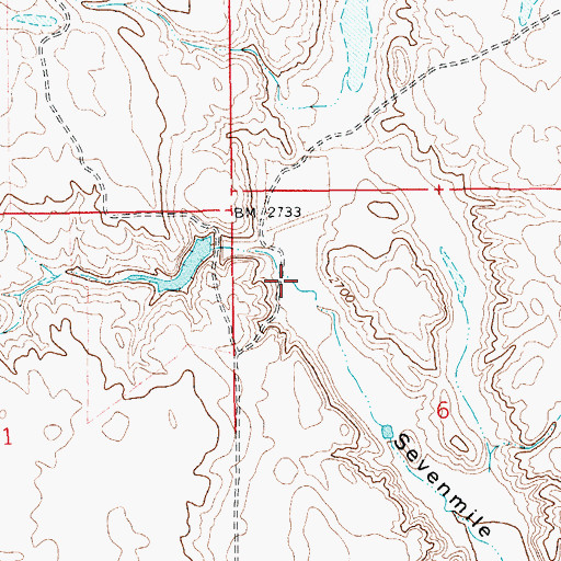 Topographic Map of 35N12E06BBDC01 Well, MT