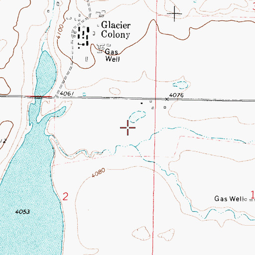 Topographic Map of 35N05W02AA__01 Well, MT