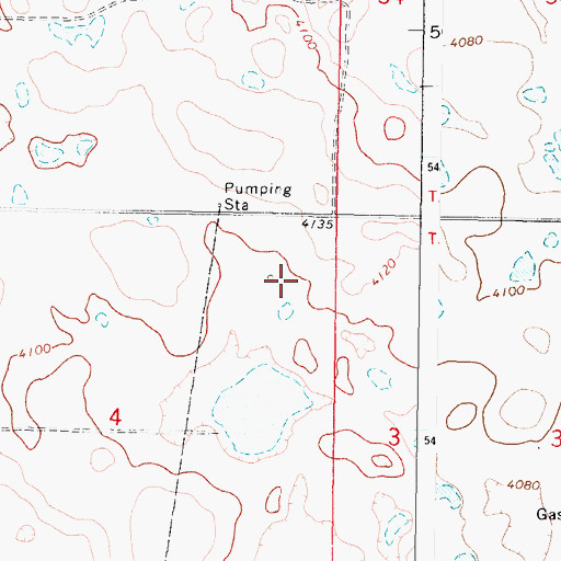 Topographic Map of 35N05W04AA__01 Well, MT
