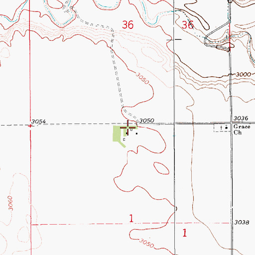Topographic Map of 35N08E01ABBB01 Well, MT