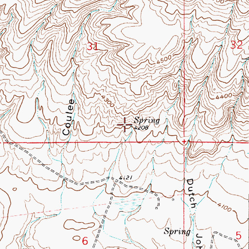 Topographic Map of 36N03E31DCDA01 Spring, MT