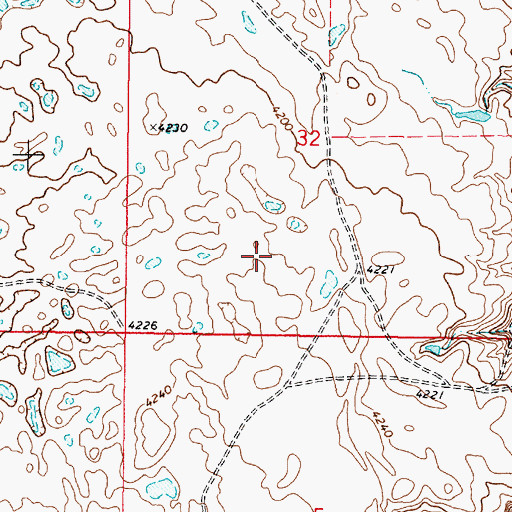 Topographic Map of 36N03W32CD__01 Well, MT