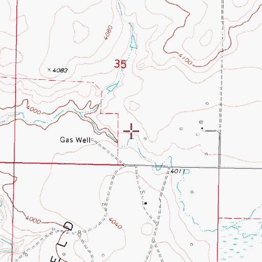 Topographic Map of 36N06W35DC__01 Well, MT