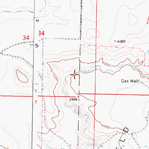 Topographic Map of 36N06W34DD__01 Well, MT