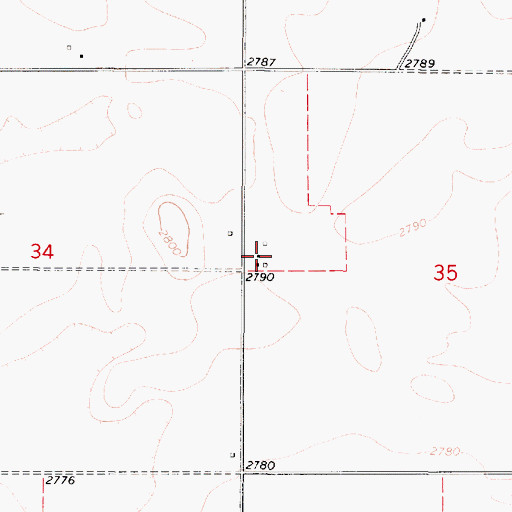 Topographic Map of 36N49E35BCCC01 Well, MT
