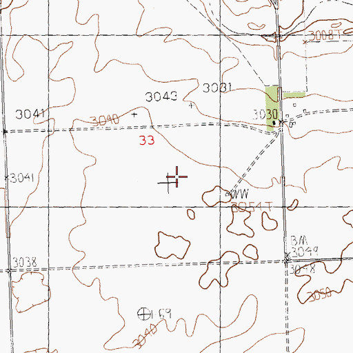 Topographic Map of 36N26E33DBD_01 Well, MT