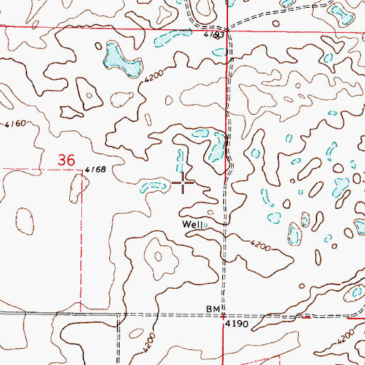 Topographic Map of 36N04W36DA__01 Well, MT