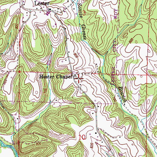 Topographic Map of Hester Chapel Cemetery, AL
