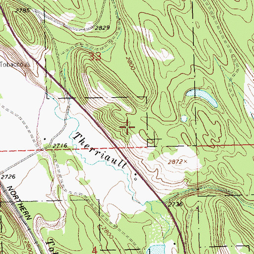 Topographic Map of 36N26W33DC__01 Spring, MT