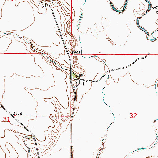 Topographic Map of 36N48E32BBCD01 Well, MT
