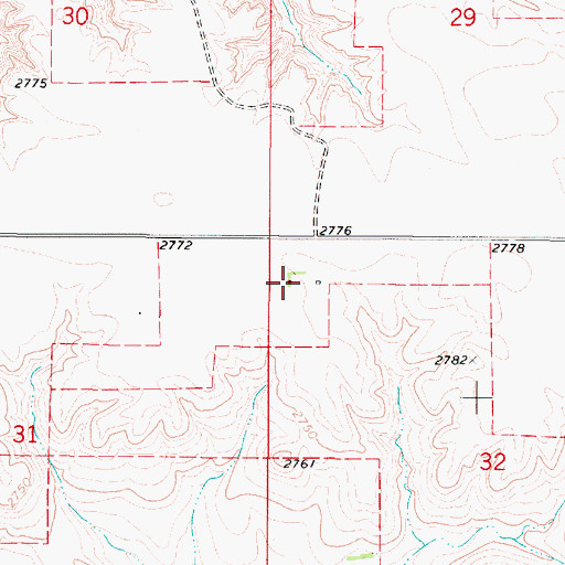 Topographic Map of 36N49E32BBBC01 Well, MT