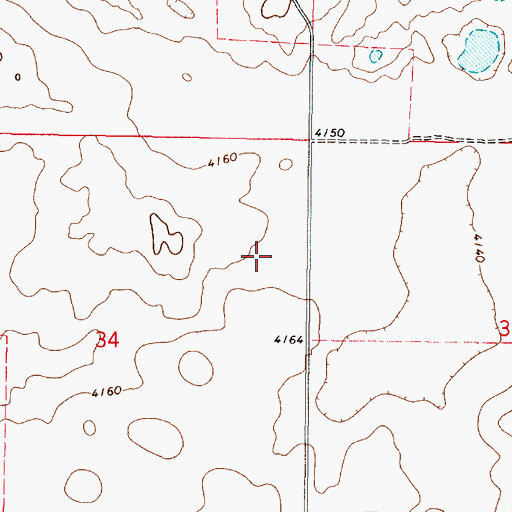 Topographic Map of 36N04W34AD__01 Well, MT
