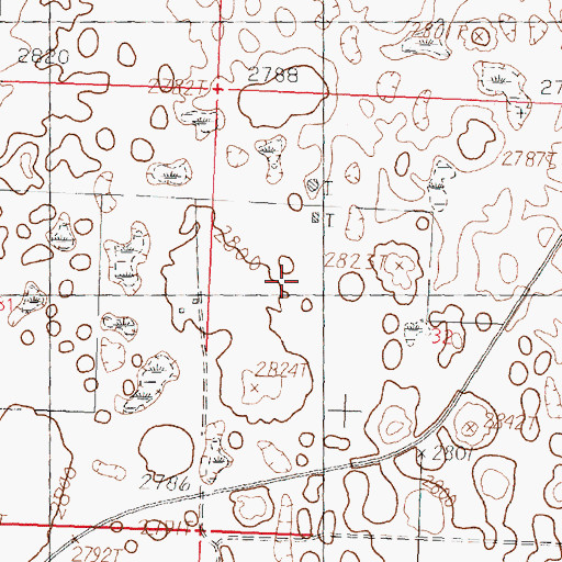 Topographic Map of 36N30E32CDAB01 Well, MT