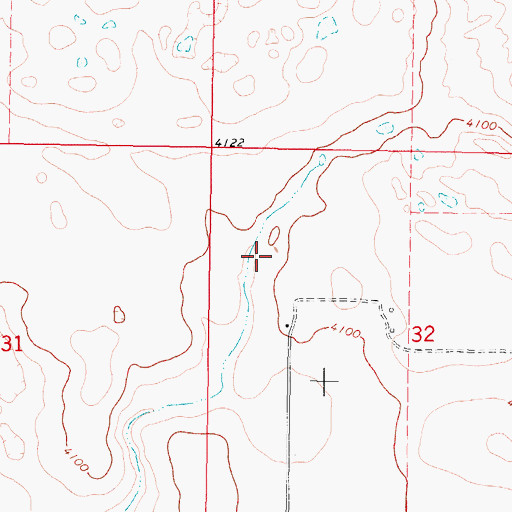 Topographic Map of 36N05W32BC__01 Well, MT