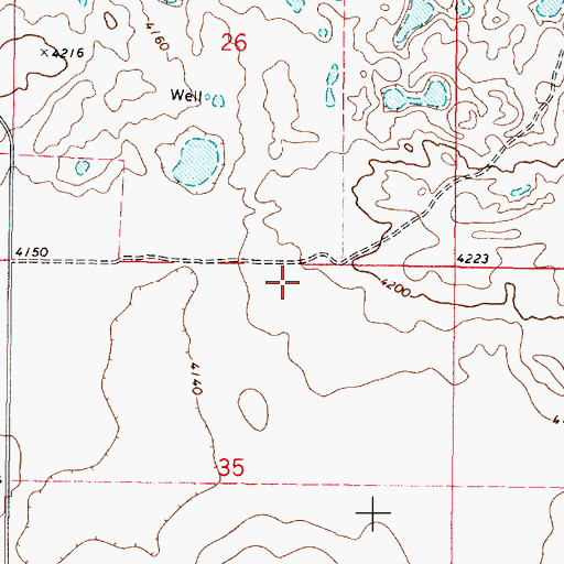 Topographic Map of 36N04W35AB__01 Well, MT
