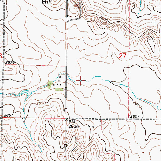 Topographic Map of 36N45E27CBDC01 Well, MT