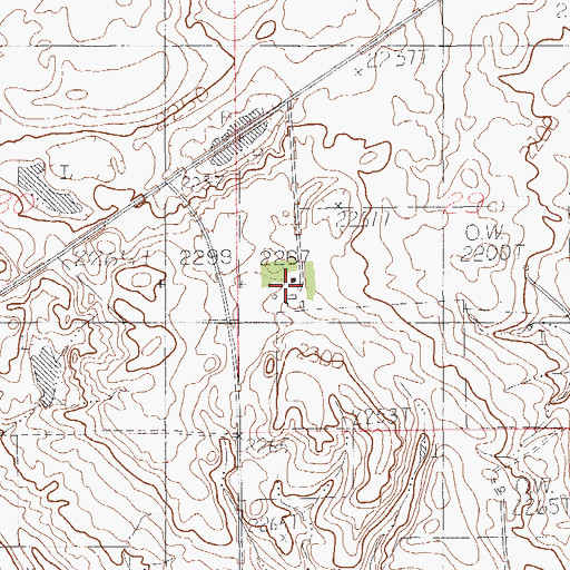 Topographic Map of 36N58E29CBCA01 Well, MT