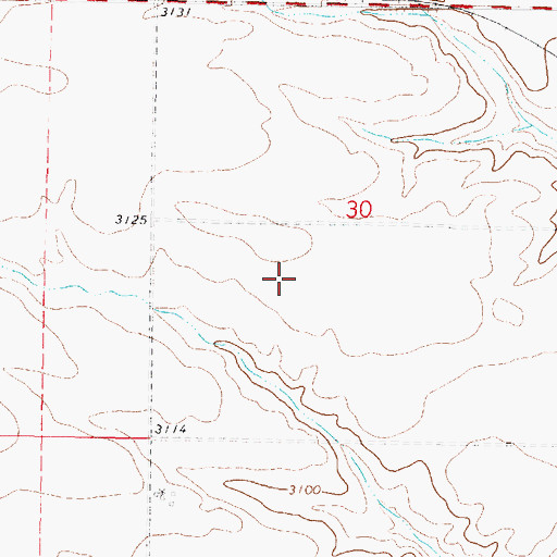 Topographic Map of 36N42E30CA__01 Well, MT