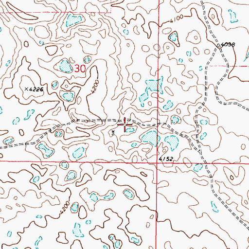 Topographic Map of 36N03W30DD__01 Well, MT