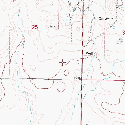 Topographic Map of 36N06W25DD__01 Well, MT