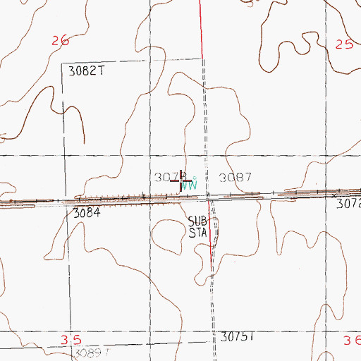 Topographic Map of 36N24E26DDDA01 Well, MT