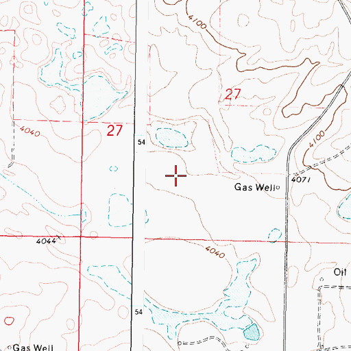 Topographic Map of 36N05W27CD__01 Well, MT