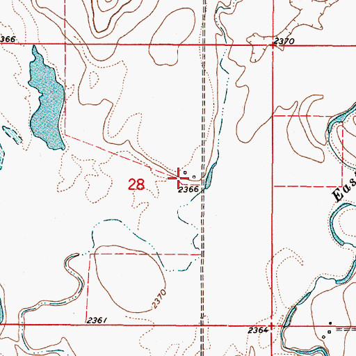 Topographic Map of 36N48E28ACDC01 Well, MT