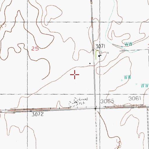 Topographic Map of 36N24E25DADA01 Well, MT