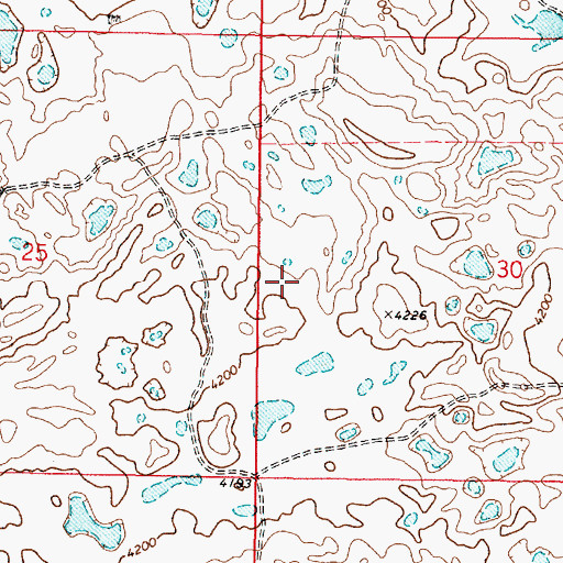 Topographic Map of 36N03W30CB__01 Well, MT