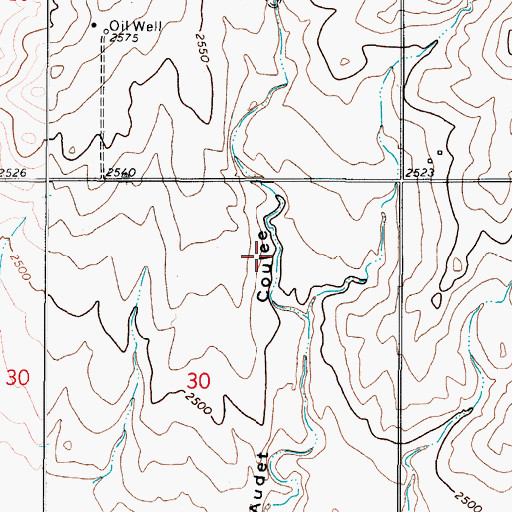 Topographic Map of 36N47E30ABDC01 Well, MT