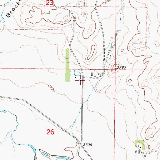 Topographic Map of 36N43E26ABAD01 Well, MT