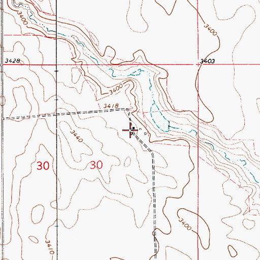 Topographic Map of 36N07E30ACAD01 Well, MT