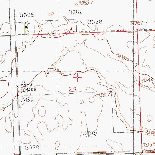 Topographic Map of 36N25E29ACBB01 Well, MT