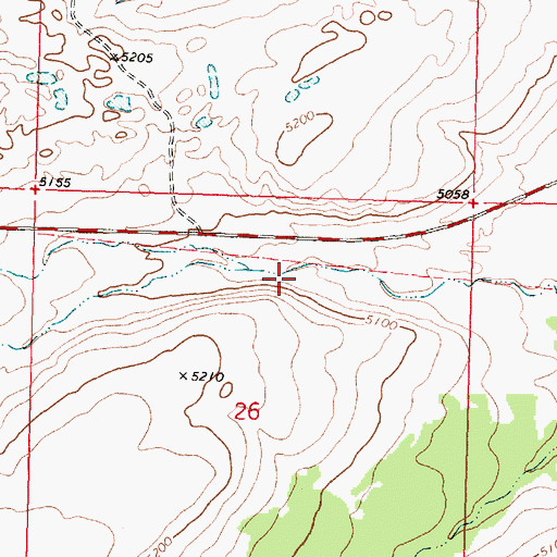 Topographic Map of 36N13W26ABCA01 Spring, MT