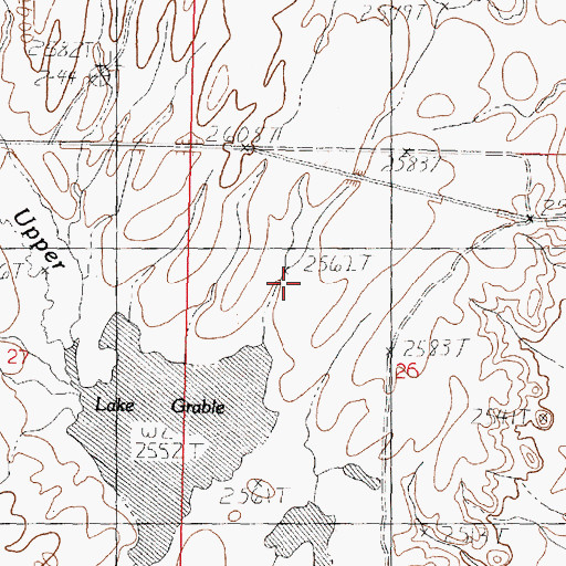 Topographic Map of 36N44E20DDCD01 Well, MT