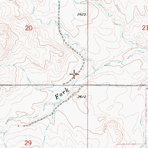 Topographic Map of 36N50E20DDDB01 Well, MT
