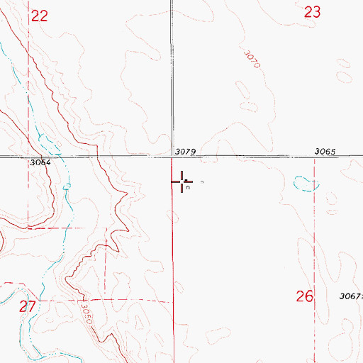 Topographic Map of 36N08E26BBBC01 Well, MT