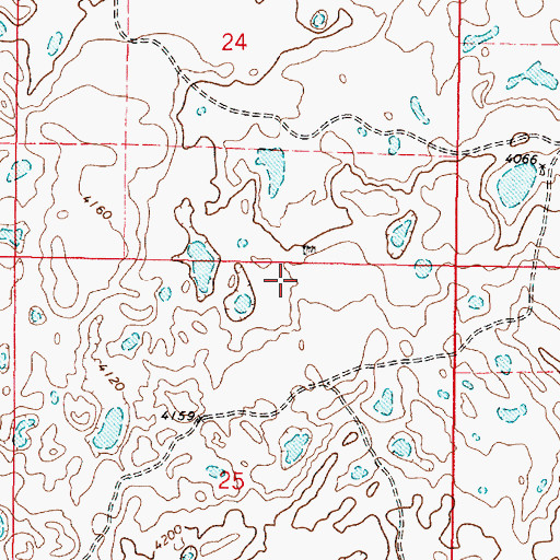 Topographic Map of 36N04W25AB__01 Well, MT