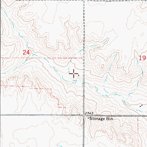 Topographic Map of 36N49E24DADA01 Well, MT