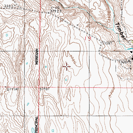 Topographic Map of 01N01E07BBBB01 Well, MT