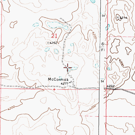 Topographic Map of 36N04W21DC__01 Well, MT