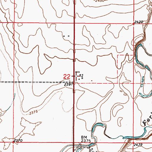 Topographic Map of 36N48E22ACC_01 Well, MT