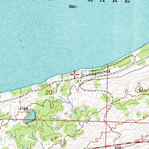 Topographic Map of 36N13W20DBAD01 Well, MT