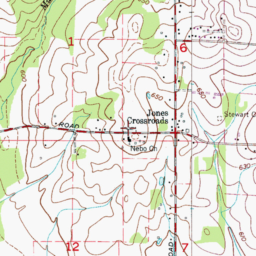 Topographic Map of Nebo Church Cemetery, AL