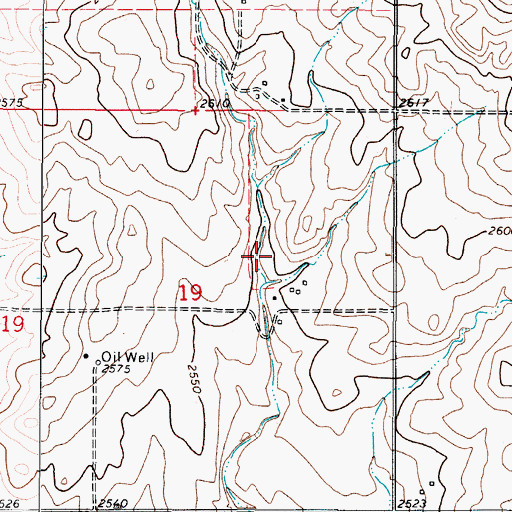 Topographic Map of 36N47E19ACDB01 Well, MT