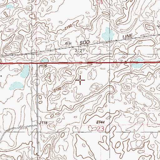 Topographic Map of 36N58E23BACA01 Well, MT